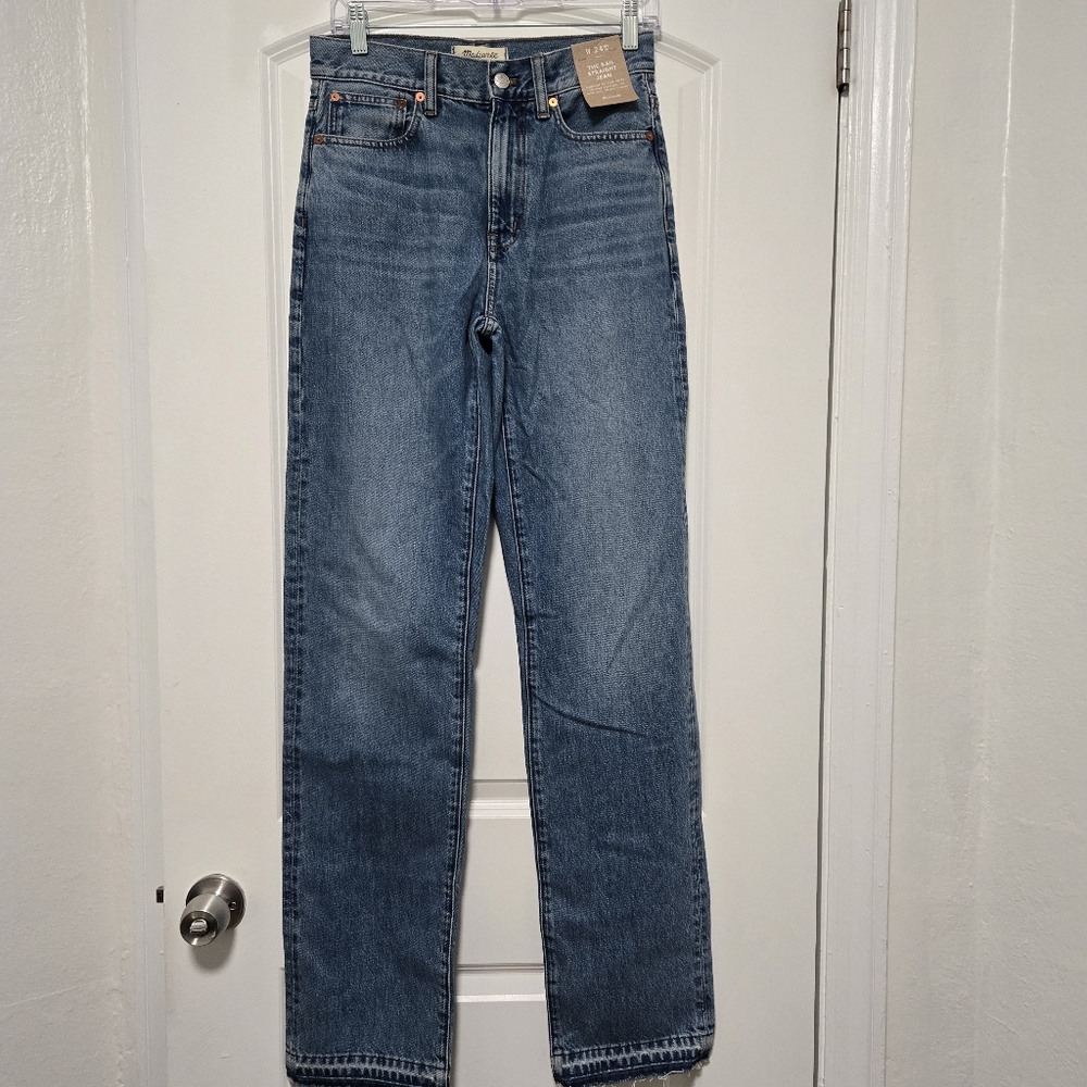 Madewell NWT Women's The Rail Straight Jean Light Blue Denim Size W 24T